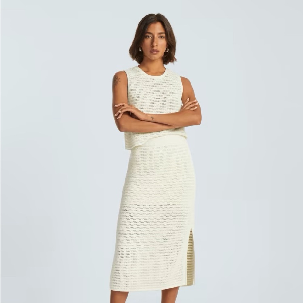 Everlane Crochet Knit Skirt